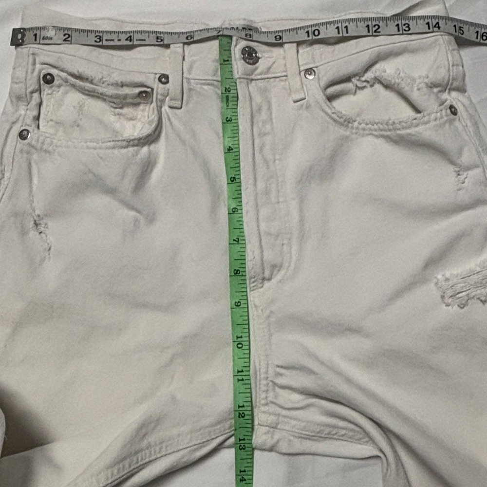 AGOLDE 90s Jean Womens 26 White Distressed Straight Leg High Rise Crop Loose Fit - Picture 5 of 7